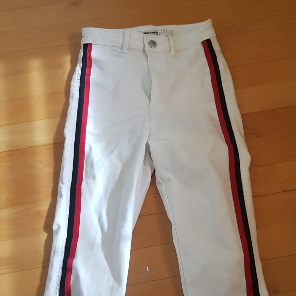 Zara Trafaluc USA 02 white red black skinny jeans